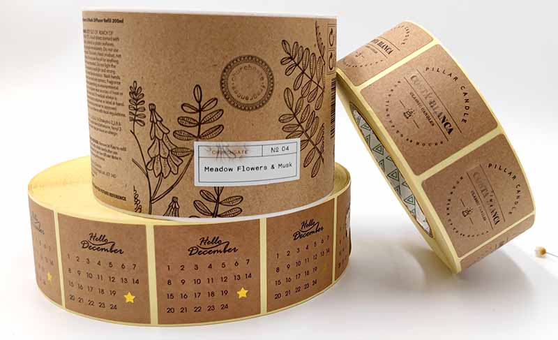 kraft self-adhesive paper labels